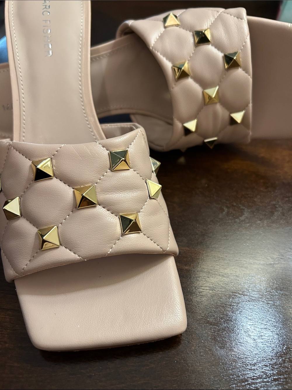 Quilted Stud Slide Sandals - Nude Marc Fisher - Picture 5 of 6